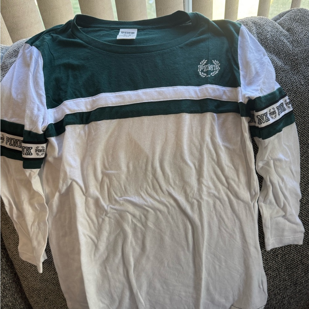 PINK Victoria's Secret Forest Green Tee
